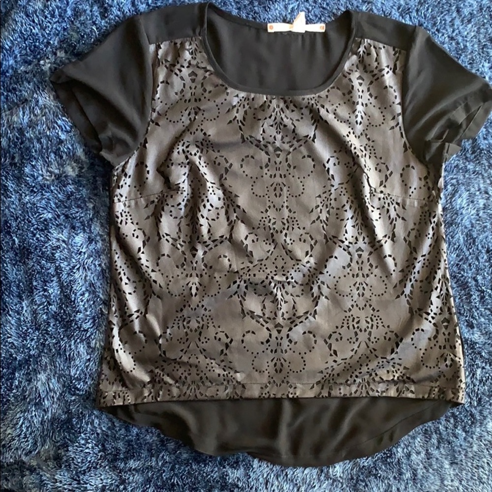 Chelsea & violet blouse faux leather top blouse
